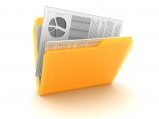 3d illustration of documents folder icon